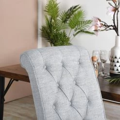 Wilona Light Grey Fabric Upholstered Solid Wood Parsons Dining Chair (Set of 2) by Homy Casa 17 Wilona Light Grey Fabric Upholstered Solid Wood Parsons Dining Chair (Set of 2) by Homy Casa -Homy Casa Shop grey homy casa dining chairs wilona gery 44 1000