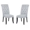 Wilona Light Grey Fabric Upholstered Solid Wood Parsons Dining Chair (Set of 2) by Homy Casa -Homy Casa Shop grey homy casa dining chairs wilona gery 64 1000
