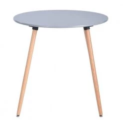 Rookie 31.5 in. Round Grey Wood Top Dining Table with Round Beech Wood Legs by Homy Casa -Homy Casa Shop grey homy casa kitchen dining tables hd rookie round top grey a c3 1000