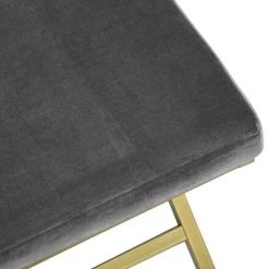 Gray Velvet Living Room Bench X Shape Legs by Homy Casa -Homy Casa Shop grey homy casa ottomans spell grey 44 1000