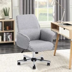 Thomasina 25.2 in. Grey Upholstered Task Chair by Homy Casa -Homy Casa Shop grey homy casa task chairs thomasina a 0568 31 1000