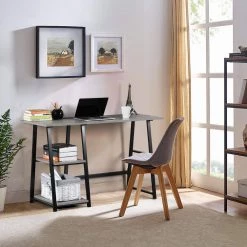 Mcghee 47.4 in. Gray Writing Desk With 2-Open Shelves by Homy Casa -Homy Casa Shop grey homy casa writing desks hd mcghee dark grey plus 31 1000