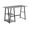 Mcghee 47.4 in. Gray Writing Desk With 2-Open Shelves by Homy Casa 2 Mcghee 47.4 in. Gray Writing Desk With 2-Open Shelves by Homy Casa -Homy Casa Shop grey homy casa writing desks hd mcghee dark grey plus 64 1000