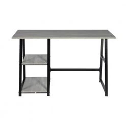 Mcghee 47.4 in. Gray Writing Desk With 2-Open Shelves by Homy Casa -Homy Casa Shop grey homy casa writing desks hd mcghee dark grey plus c3 1000