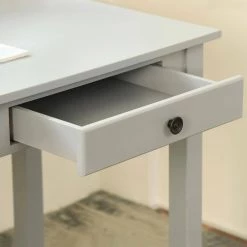 Osmin 41.3 in. Retangular Grey Wood 2-Drawer Writing Desk by Homy Casa -Homy Casa Shop grey homy casa writing desks hd osmin grey 44 1000