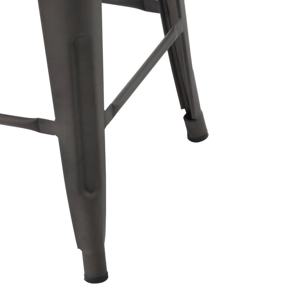 Zolnes 24 in. Gun Backless Metal Frame Counter Stool With Solid Wood Seat (Set of 4) by Homy Casa 6 Zolnes 24 in. Gun Backless Metal Frame Counter Stool With Solid Wood Seat (Set of 4) by Homy Casa - Image 4
