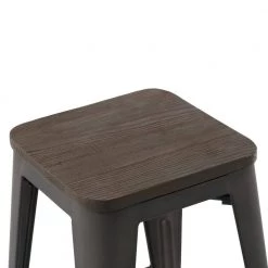 Zolnes 24 in. Gun Backless Metal Frame Counter Stool With Solid Wood Seat (Set of 4) by Homy Casa 18 Zolnes 24 in. Gun Backless Metal Frame Counter Stool With Solid Wood Seat (Set of 4) by Homy Casa -Homy Casa Shop gun homy casa bar stools zolnes 24 gun wood 4pcs 66 1000