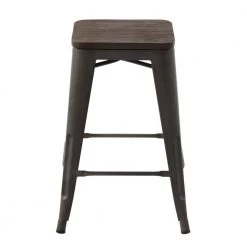 Zolnes 24 in. Gun Backless Metal Frame Counter Stool With Solid Wood Seat (Set of 4) by Homy Casa 20 Zolnes 24 in. Gun Backless Metal Frame Counter Stool With Solid Wood Seat (Set of 4) by Homy Casa -Homy Casa Shop gun homy casa bar stools zolnes 24 gun wood 4pcs c3 1000