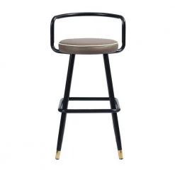 36.2 in. Lettes Black Low Metal Frame Cushioned Bar Stool with PU Seat (Set of 2) by Homy Casa -Homy Casa Shop leetes homy casa bar stools hd ballon high bar lettes c3 1000