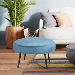 17 in. x 15 in. x 26 in. Nickil LIght Blue Bench Pillow by Homy Casa -Homy Casa Shop light blue homy casa ottomans nickeil light blue 31 1000