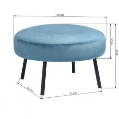 17 in. x 15 in. x 26 in. Nickil LIght Blue Bench Pillow by Homy Casa -Homy Casa Shop light blue homy casa ottomans nickeil light blue 76 1000