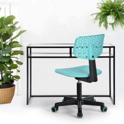 Task Chair Secretary Office Chair, TURQUOISE by Homy Casa -Homy Casa Shop light blue homy casa task chairs iwc turquoise 31 1000
