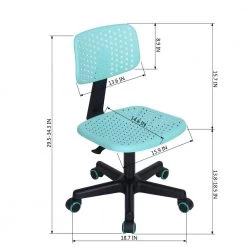 Task Chair Secretary Office Chair, TURQUOISE by Homy Casa -Homy Casa Shop light blue homy casa task chairs iwc turquoise 44 1000