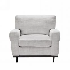 Lively 33.9 in. Square Arms Fabric Straight Single Sofa Accent Chair in Light Gray Color by Homy Casa