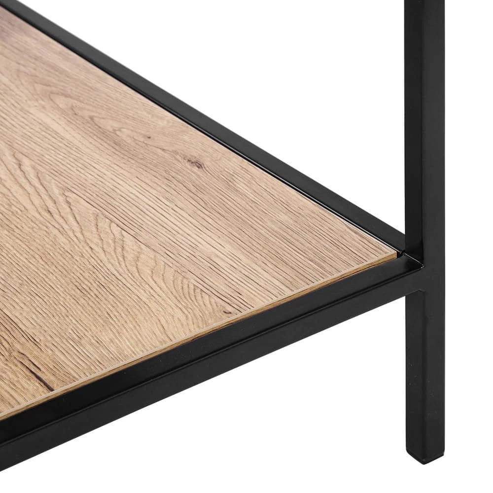 Sargent 23.6 in. Natural Rectangle Wood End Table With Drawer by Homy Casa 5 Sargent 23.6 in. Natural Rectangle Wood End Table With Drawer by Homy Casa - Image 3