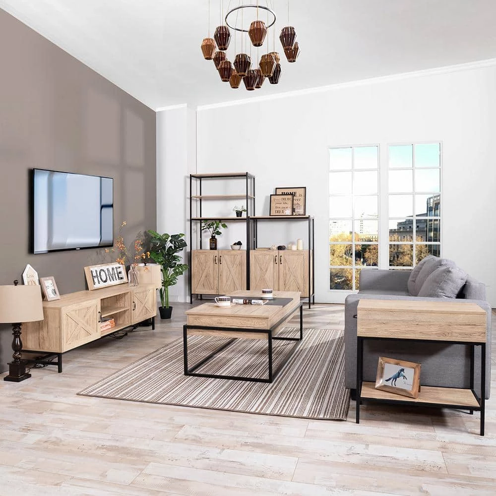 Sargent 23.6 in. Natural Rectangle Wood End Table With Drawer by Homy Casa 14 Sargent 23.6 in. Natural Rectangle Wood End Table With Drawer by Homy Casa - Image 12