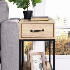 Sargent 23.6 in. Natural Rectangle Wood End Table With Drawer by Homy Casa 18 Sargent 23.6 in. Natural Rectangle Wood End Table With Drawer by Homy Casa -Homy Casa Shop natural homy casa end side tables sargent 77 1000