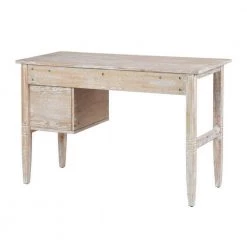 Sydni 45.3 in. Retangle Natural Wood 3 Drawer Writing Desk by Homy Casa -Homy Casa Shop natural homy casa writing desks sydni 1d 1000