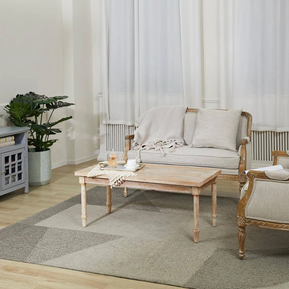 Stiles 43.3 in. Rectangle Natural Wood Coffee Table by Homy Casa 12 Stiles 43.3 in. Rectangle Natural Wood Coffee Table by Homy Casa - Image 10