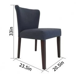 Cambodia Navy Upholstered Solid Wood Dining Chair(Set of 2) by Homy Casa -Homy Casa Shop navy homy casa dining chairs cambodia midnight 44 1000