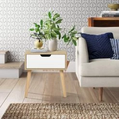 Gessey Oak Color Side Table End Table With Drawer by Homy Casa -Homy Casa Shop oak homy casa end side tables gessey 31 1000