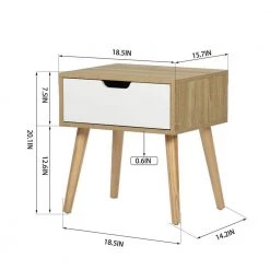 Gessey Oak Color Side Table End Table With Drawer by Homy Casa -Homy Casa Shop oak homy casa end side tables gessey 44 1000