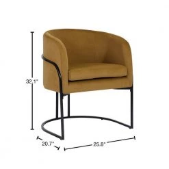 Charles Ochre Velvet with Metal Black Paintting Frame Leisure Chair by Homy Casa -Homy Casa Shop ochre homy casa accent chairs hd charles ochre 40 1000
