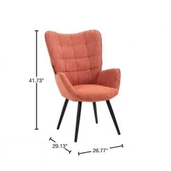 Funkel Orange Fabric Wingback Accent Chair Lounge Chair by Homy Casa -Homy Casa Shop orange homy casa accent chairs funkel papaya 40 1000