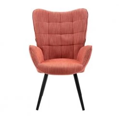 Funkel Orange Fabric Wingback Accent Chair Lounge Chair by Homy Casa