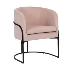 Stylish Button Velvet Leisure Armchair With Black Paintting Frame Pink Arm Chair by Homy Casa