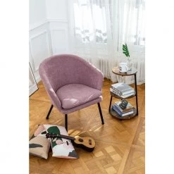 Dixier Pink Accent Barrel Chair Fabric Seat with Cushion by Homy Casa 15 Dixier Pink Accent Barrel Chair Fabric Seat with Cushion by Homy Casa -Homy Casa Shop pink homy casa accent chairs dixier pink 40 1000