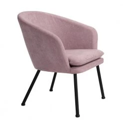 Dixier Pink Accent Barrel Chair Fabric Seat with Cushion by Homy Casa