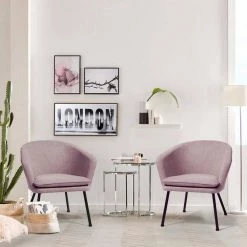 Dixier Pink Accent Barrel Chair Fabric Seat with Cushion by Homy Casa 16 Dixier Pink Accent Barrel Chair Fabric Seat with Cushion by Homy Casa -Homy Casa Shop pink homy casa accent chairs dixier pink 66 1000