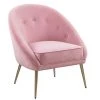 Contento Pink Upholstery Accent Arm Chair by Homy Casa