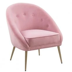 Contento Pink Upholstery Accent Arm Chair by Homy Casa