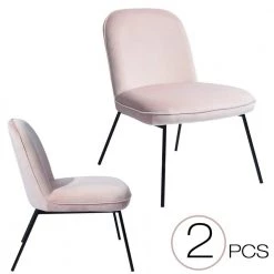 Pink Upholstered Leisure Chair (Set of 2) by Homy Casa