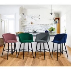 Pink Barstool Dining Room Counter Rose with Low Back (Set of 2) by Homy Casa 19 Pink Barstool Dining Room Counter Rose with Low Back (Set of 2) by Homy Casa -Homy Casa Shop pink homy casa bar stools aldridge midbar frost rose 31 1000