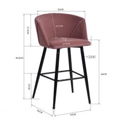 Pink Barstool Dining Room Counter Rose with Low Back (Set of 2) by Homy Casa 16 Pink Barstool Dining Room Counter Rose with Low Back (Set of 2) by Homy Casa -Homy Casa Shop pink homy casa bar stools aldridge midbar frost rose 44 1000