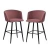 Pink Barstool Dining Room Counter Rose with Low Back (Set of 2) by Homy Casa 1 Pink Barstool Dining Room Counter Rose with Low Back (Set of 2) by Homy Casa -Homy Casa Shop pink homy casa bar stools aldridge midbar frost rose 64 1000