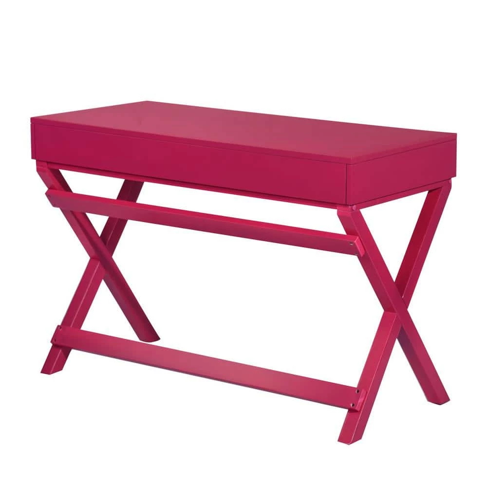 Mavis 44.1 in. Raspberry Pink Rectangular Wood Board Desk With 2-Drawers by Homy Casa 8 Mavis 44.1 in. Raspberry Pink Rectangular Wood Board Desk With 2-Drawers by Homy Casa - Image 6