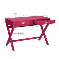 Mavis 44.1 in. Raspberry Pink Rectangular Wood Board Desk With 2-Drawers by Homy Casa 18 Mavis 44.1 in. Raspberry Pink Rectangular Wood Board Desk With 2-Drawers by Homy Casa -Homy Casa Shop pink homy casa console tables hd mavis raspberry pink 44 1000