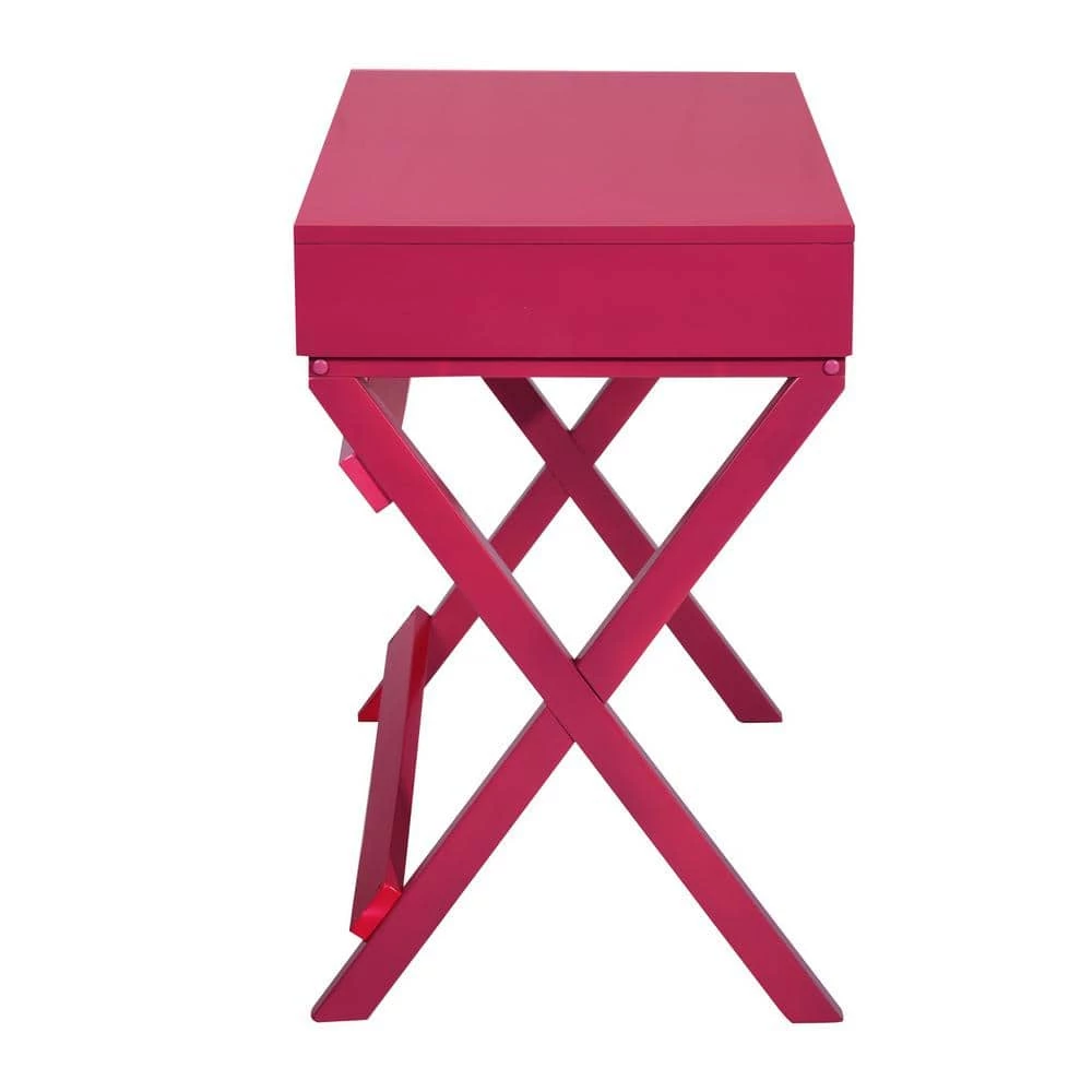 Mavis 44.1 in. Raspberry Pink Rectangular Wood Board Desk With 2-Drawers by Homy Casa 7 Mavis 44.1 in. Raspberry Pink Rectangular Wood Board Desk With 2-Drawers by Homy Casa - Image 5
