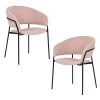 Pink Dining Chair Upholstered (Set of 2) by Homy Casa -Homy Casa Shop pink homy casa dining chairs stolz blush black leg 64 1000