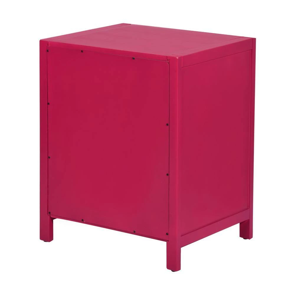 Loralie 1-Drawer Pink Nightstand 27.2 in. H x 22.3 in. W x 16.9 in. D by Homy Casa 9 Loralie 1-Drawer Pink Nightstand 27.2 in. H x 22.3 in. W x 16.9 in. D by Homy Casa - Image 7