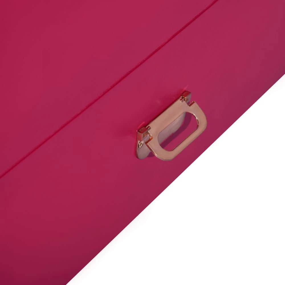 Loralie 1-Drawer Pink Nightstand 27.2 in. H x 22.3 in. W x 16.9 in. D by Homy Casa 5 Loralie 1-Drawer Pink Nightstand 27.2 in. H x 22.3 in. W x 16.9 in. D by Homy Casa - Image 3