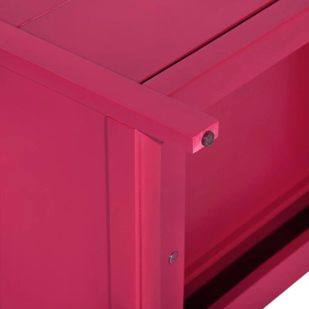 Loralie 1-Drawer Pink Nightstand 27.2 in. H x 22.3 in. W x 16.9 in. D by Homy Casa 12 Loralie 1-Drawer Pink Nightstand 27.2 in. H x 22.3 in. W x 16.9 in. D by Homy Casa - Image 10