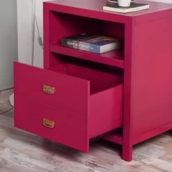 Loralie 1-Drawer Pink Nightstand 27.2 in. H x 22.3 in. W x 16.9 in. D by Homy Casa 16 Loralie 1-Drawer Pink Nightstand 27.2 in. H x 22.3 in. W x 16.9 in. D by Homy Casa -Homy Casa Shop pink homy casa nightstands hd loralie raspberry pink 77 1000