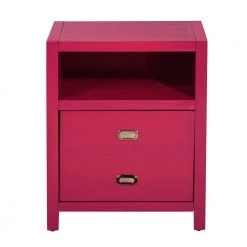 Loralie 1-Drawer Pink Nightstand 27.2 in. H x 22.3 in. W x 16.9 in. D by Homy Casa 17 Loralie 1-Drawer Pink Nightstand 27.2 in. H x 22.3 in. W x 16.9 in. D by Homy Casa -Homy Casa Shop pink homy casa nightstands hd loralie raspberry pink c3 1000