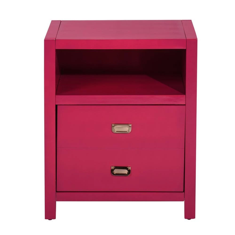 Loralie 1-Drawer Pink Nightstand 27.2 in. H x 22.3 in. W x 16.9 in. D by Homy Casa 7 Loralie 1-Drawer Pink Nightstand 27.2 in. H x 22.3 in. W x 16.9 in. D by Homy Casa - Image 5