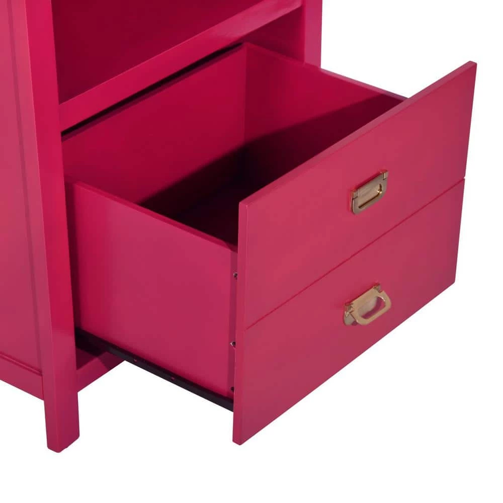 Loralie 1-Drawer Pink Nightstand 27.2 in. H x 22.3 in. W x 16.9 in. D by Homy Casa 11 Loralie 1-Drawer Pink Nightstand 27.2 in. H x 22.3 in. W x 16.9 in. D by Homy Casa - Image 9